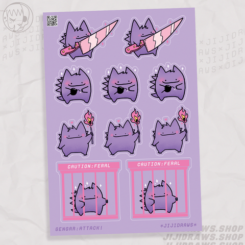 Gengar: Attack! // Sticker Sheet